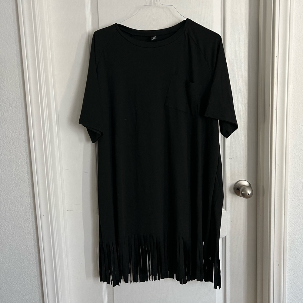 Shein Curve Black Fringe Dress